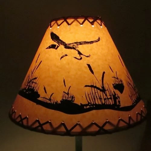 Rustic "Bulb Clip" LOON Scene Table Desk Light LAMP SHADE Cottage Cabin Decor - Image 2 of 4