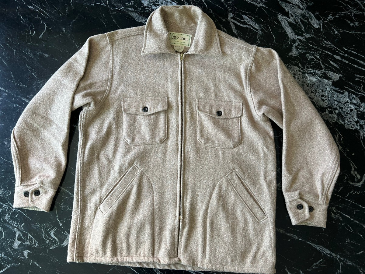 Vintage 1970s Melton Wool Jacket outerwear cruiser Hunting Mens