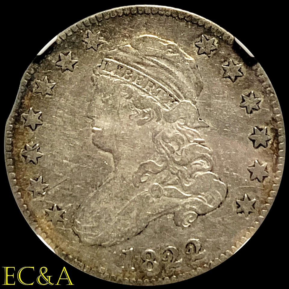 1822 CAPPED BUST QUARTER NGC-VF-30 VAR. B-1 CLIPPED PLANCHET (CBQ0-01) - Image 2 of 4