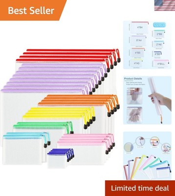 32pcs Mesh Zipper Pouch Bags, 8 Sizes, 8 Colors Zipper Pouches for Organizing...