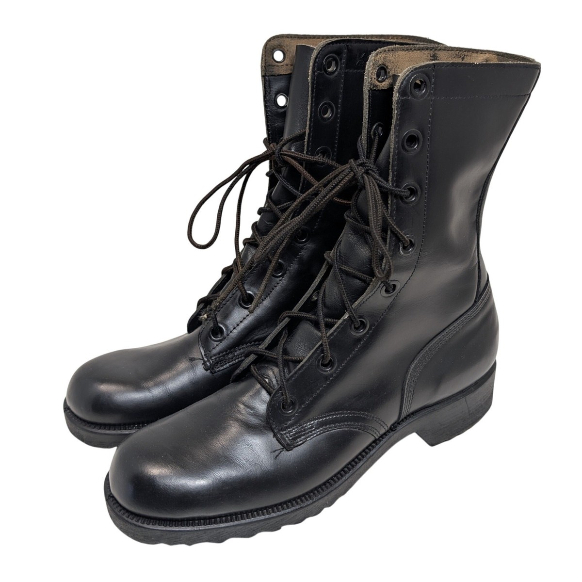 Vintage 1994 U.S. Military Steel Toe Chukka Boots Black Leather Men 6.5 Wide NOS 6.5W Vintage 90s US Army Combat Military Boots Black Leather  main image 3