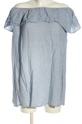 ZARA BASIC schulterfreies Kleid Damen Kleid Gr. DE 36 blau Casual-Look