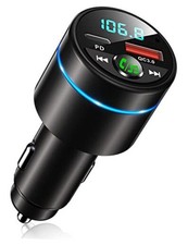 FM Transmitter for Car Bluetooth 5.3, All-Metal PD 30W  QC3.0 18W Fast Black