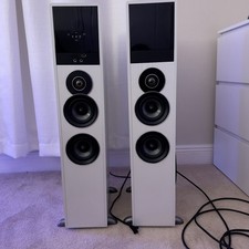 Rockville TM80W Powered Home Theater Tower Speakers - White