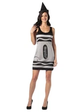 Rasta Imposta Womens Black Crayola Crayon Costume Tank Dress & Hat One Size 4-10