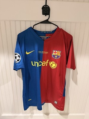 Nike FC Barcelona 2009年ローマファイナル L Nike FC Barcelona Lionel Messi Soccer Jersey Blue Red Final Roma