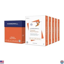 Hammermill Premium Multipurpose Printer Paper, 24 lb, 8.5" x 11", 5 Reams, 97