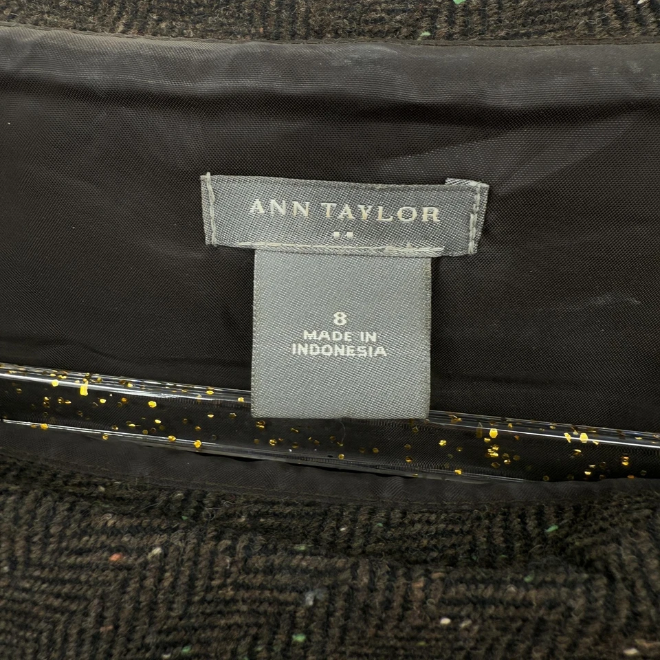 Vestido Ann Taylor para mujer 8 mezcla de lana tweed espiga funda Academia clásico Foto 4 de 4