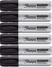 Sharpie Magnum Permanent Marker Jumbo Chisel Point Black New  6 MARKERS