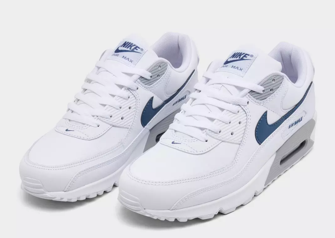 NEW Nike AIR MAX 90 Men's Casual Shoes REFLECTIVE WHITE BLUE US