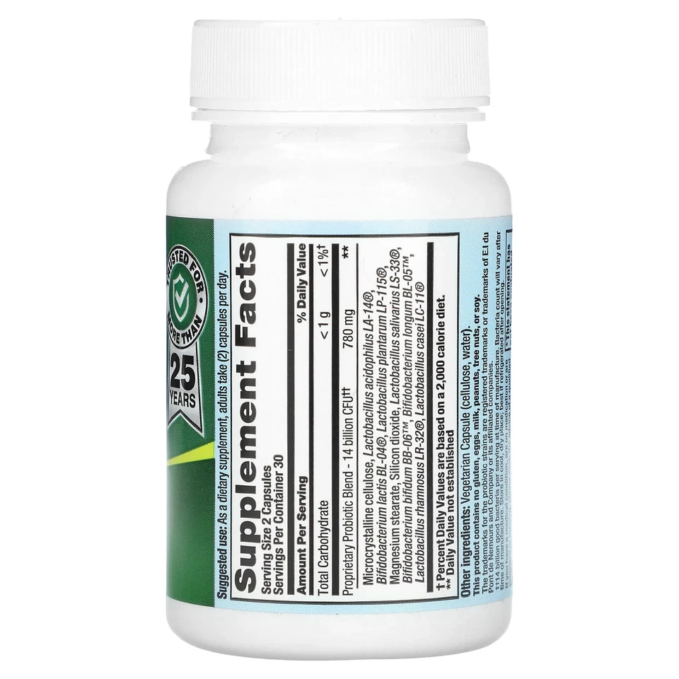 Probiótico PB 8™, 60 cápsulas vegetarianas (7 mil millones por cápsula) Foto 2 de 2