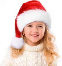 Thicken Velvet Classic Xmas Hat, Christmas Santa Hat for Kids  Baby
