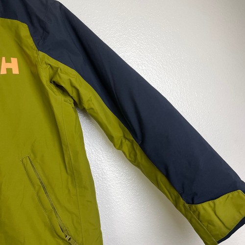 Helly Hansen Twister Jacket Boys Size 12 Outdoors Green Full Zip Primaloft Shell - Picture 7 of 13