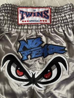 Fight Shorts  Twins X Booster Satin ''No Fear'', Muay Thai Shorts, Unisex
