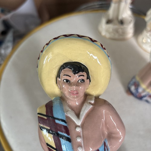 Arte Cerámico Vintage Hombre Con Sombrero Y Mujer Con Pelo Trenzado - Imagen 8 de 14
