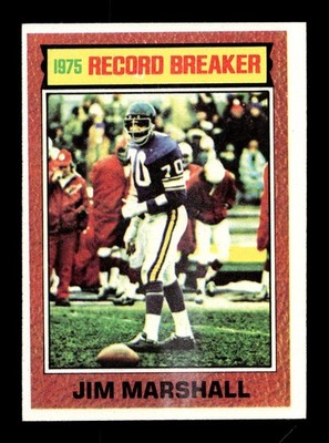 1976 Topps - Record Breaker Jim Marshall #4 card