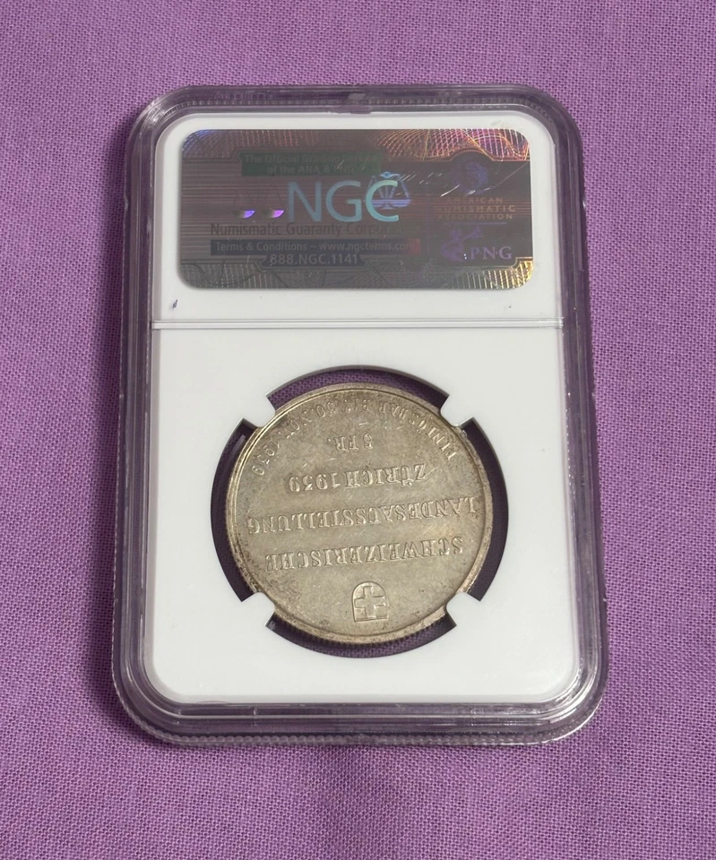 1939 Switzerland 5F Zurich Exposition MD65 NGC Coin - Image 3 of 4