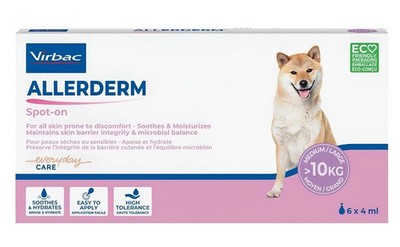 Virbac ALLERDERM Spot On (6 X 4 mL ) for Dogsa and cats
