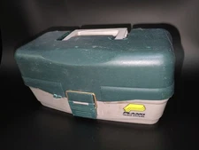 Plano 5300 Vintage Tackle Box Full Daiwa 1500C Reel Lures Gear Knife Multitool 