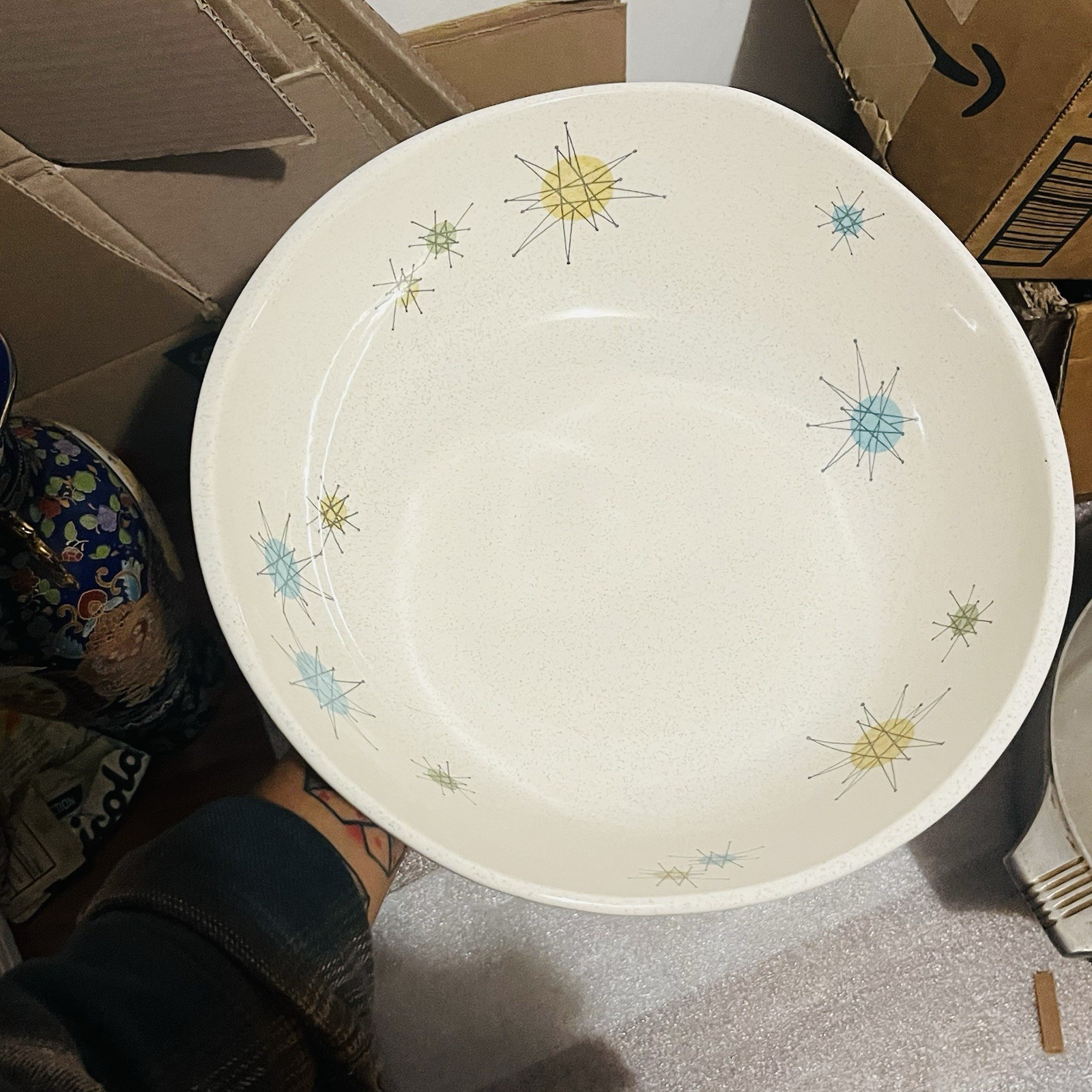 Franciscanware Starburst Salad Serving Bowl 12" Excellent Condition MCM Atomic