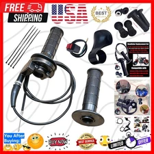 Handle Bar Throttle Grips Grip +Throttle Cable + Throttle Housing Clamp for 5...