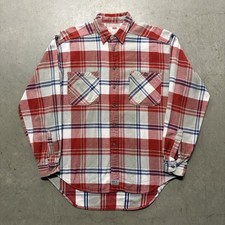 Vintage 90s Levi  s Long Sleeve Button Plaid Flannel Shirt L Red Grey Workwear