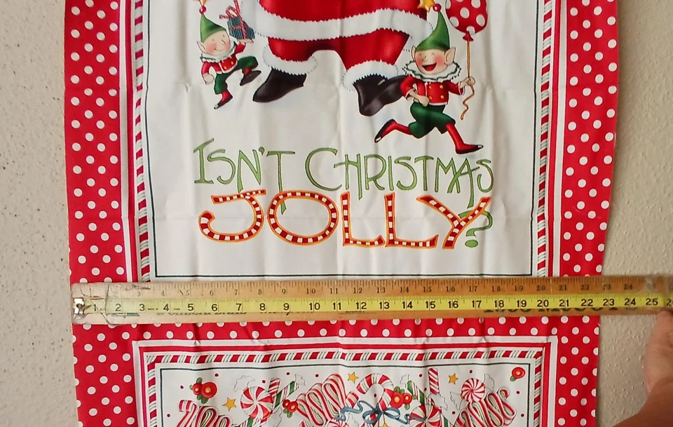 Mary Engelbreit Moda Isn't Christmas Jolly Heigh Ho Holly Quilt Panel Santa - Image 4 of 4