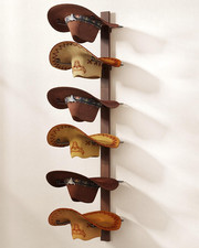 Cowboy Hat Holder, 3-Piece Wall Mount Cowboy Hat Rack for Wall Holds up to 6 Hat