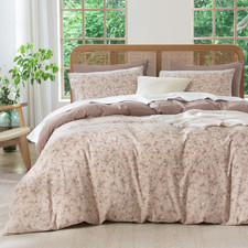 King Size Comforter Set Floral Soft 3 Pieces Chic Crinkle Gauze Fabric Garden St