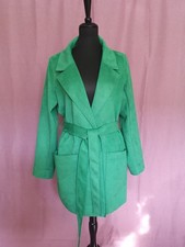 Gina Benotti Velours Mantel Lederoptik grün Gr.40 42