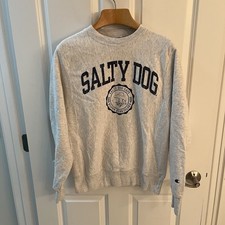 Salty Dog Cafe Hilton Head Men Small S Champion Reverse Weave Sweatshirt Gray
