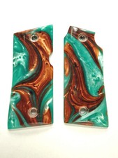 Copper Turquoise Pearl Colt Mustang Pocketlite Grips