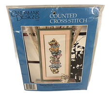 Candamar Designs Teacup Stack 8" x 20" Counted Cross Stitch Kit 50804