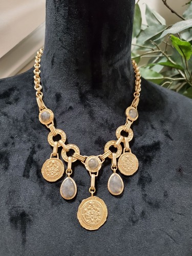 Gold Coin Ring Necklace with Water 