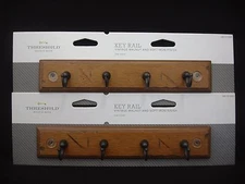 2 Threshold 4 Hook Key Rail 8 ¾“ Vintage Walnut & Soft Iron Finish No. 085030205