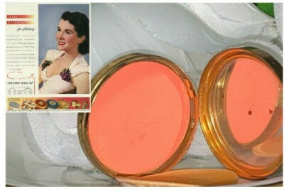 VINTAGE  COTY AIRSPUN SUB DEB  ROUGE BLUSH GOLD METAL MIRROR COMPACT  BRIGHT