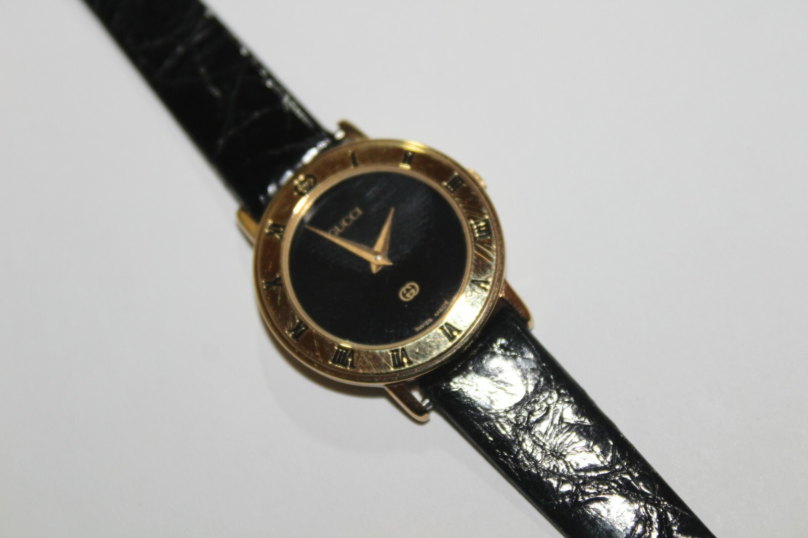 Vintage Gucci 3000L Black Dial 18kgp 