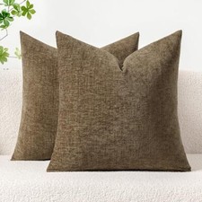 Pack of 2 Throw Pillow Covers 18x18 Inch Soft 18" x 18" Pack of 2 Coffee