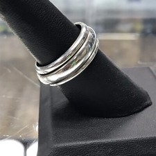 Size 8 Sterling Silver Spinner Band Ring Mediation Ring Handmade Unisex 8.1 G