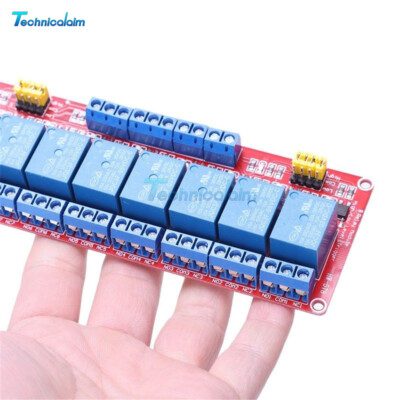 DC 5/12/24V 8 Channel High/Low Level Trigger Relay Module  Optocoupler Isolation