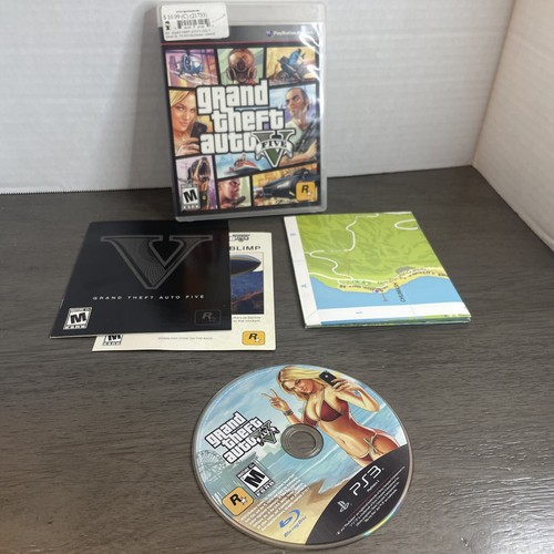 Grand Theft Auto V (PlayStation 3, 2013) Complete W Map —Tested-
