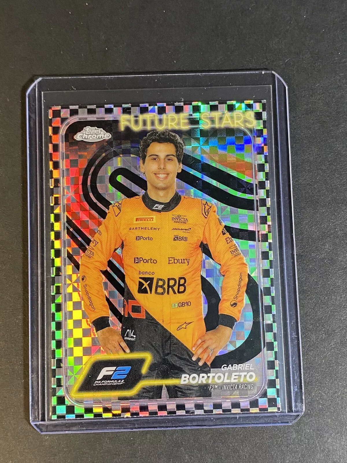 2024 Topps Chrome Formula 1 - F2 Gabriel Bortoleto #28 Checker Flag Refractor