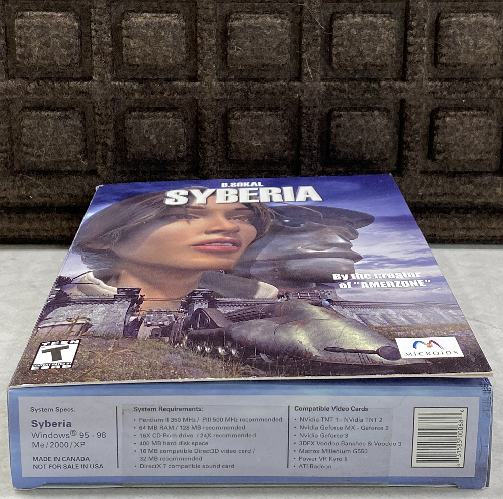 SYBERIA (B. Sokal, Windows PC Game) w/ Box, 2 Discs, Manual
