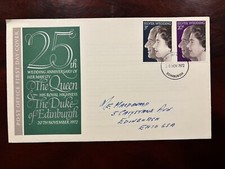 United Kingdom 1972 - Royal Silver Wedding FDC stamps set Edinburgh