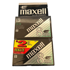 2 Pack Maxell 8mm GX-MP 8 120 Blank Sealed Camcorder Videotapes Tapes NEW Sealed