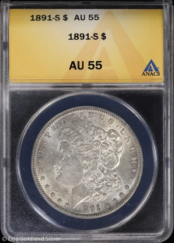 1891-S $1 Morgan Silver Dollar ANACS AU 55