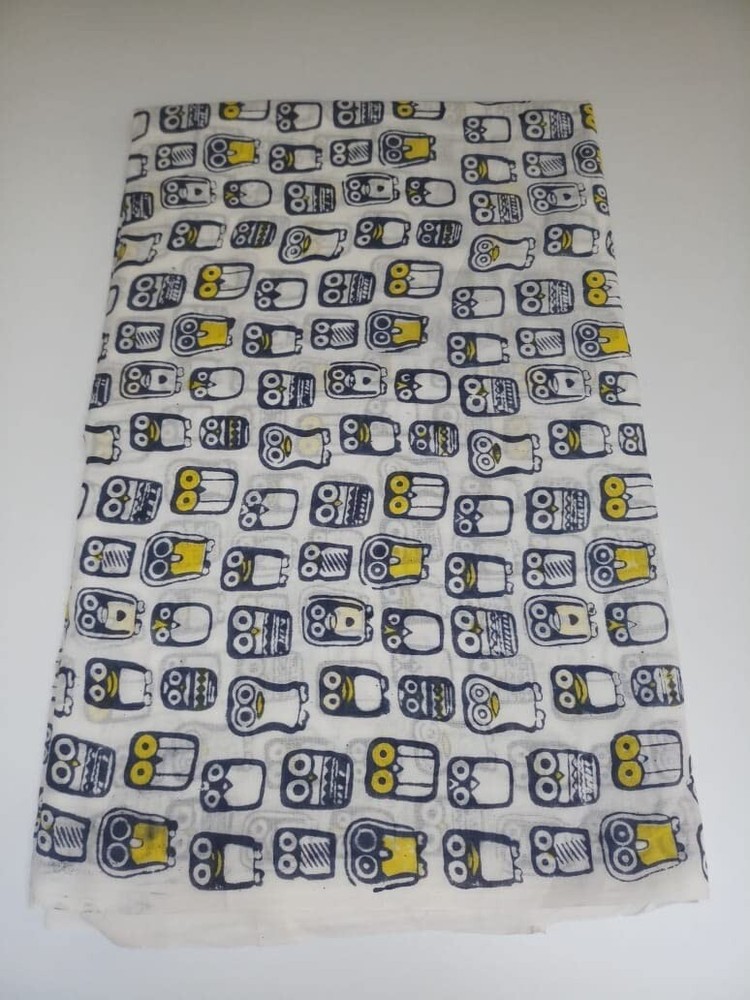 Vibrant Floral Block Print Cotton Fabric for Crafts and Apparel