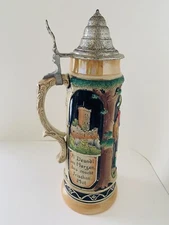 “Old German” Beer Stein ~ 15” Tall ~ *Keramik Kannenbackerland* 2 Liter Original