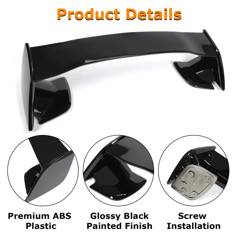 For Subaru WRX/ WRX STI Sedan 2015-2021 Glossy Black Rear Trunk Spoiler Wing Foto 3 de 4