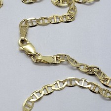 10K Solid Yellow Gold Anchor Link Chain Necklace 3mm Men Women 16"~30"